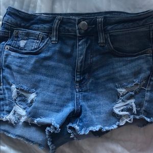 american eagle hi-rise jean shorts